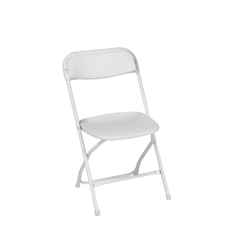 ZOWN Folding Chair, Stacking, Resin, White, Banquet, PK8 60540WHT8E